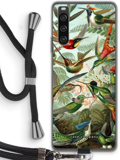 Case Company® - Hoesje met koord geschikt voor Sony Xperia 10 IV hoesje met Koord - Haeckel Trochilidae - Telefoonhoesje met Zwart Koord - Bescherming aan alle Kanten en Over de Schermrand