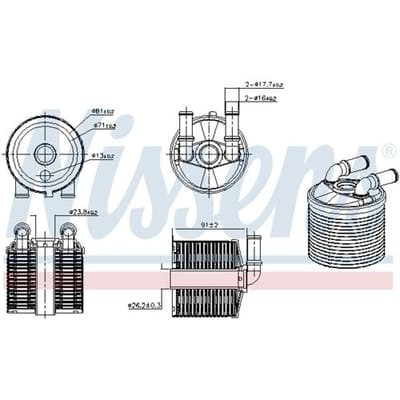 Olie radiator, automatische versnellingsbak NISSENS 91506