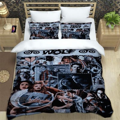 Collection de literie Fashion Tv Series Teen Wolf Taille Simple Twin Full Queen King Literie pour Chambre d'Adulte Enfant Housse de Couette Collection Textile de Maison EU Twin 135x200cm