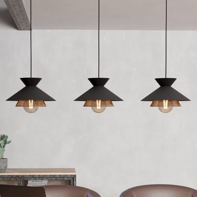 EGLO Grizedale Hanglamp - E27 - 96 cm - Zwart|Goud - Staal
