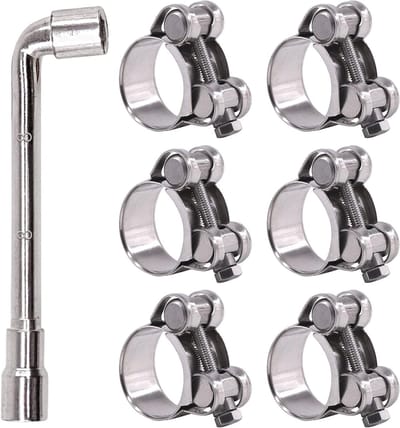 6 Stuks 26-28mm T-Bolt Slangklemmen van 304 RVS - Verstelbare Klemmen voor Slangen met een Diameter van 1"-1.1" en Duurzame Bevestiging