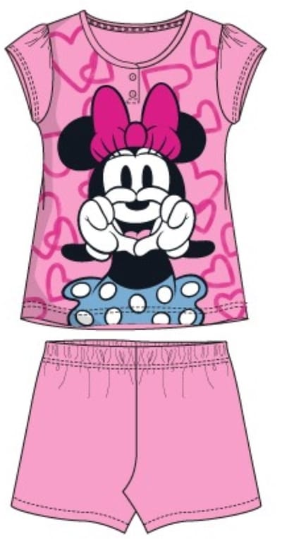 Minnie Mouse - shortama - 100% katoen - maat 98 - Lichtroze - pyjama