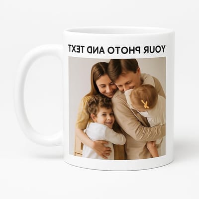 Dailygoods- Mok Gepersonaliseerd 330 ml - Keramische Mok - Vaatwasmachinebestendig - Dubbelzijdige Opdruk - Cadeau-idee - Foto/Naam/Text - Koffiemok