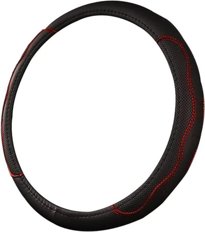 Sportieve Stuurhoes voor Auto - Universele Leren Stuurhoes 37-38 cm - Antislip, Ademend en Comfortabel voor een Stijlvol Interieur en Bescherming