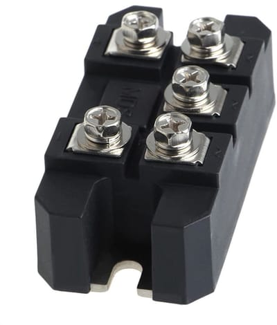 Dailygoody - 5 Terminals 3 Fase Diode Module - Brug Gelijkrichter 100A - Zwart - 1600V - Hoogwaardige Power Diode - Geschikt voor paneelmontage - MDS1