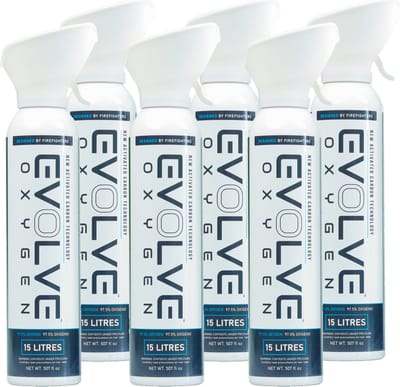 Evolve Oxygen 6x 15L - Pure Zuurstof (97%) - Zuurstoffles - 90L