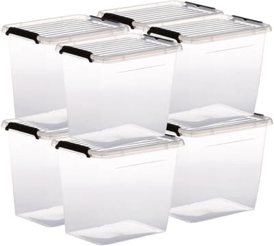 5Five opberg kist met deksel - 8x - Clip Box - 3 liter - 19 x 15 x 17 cm - kunststof - transparant