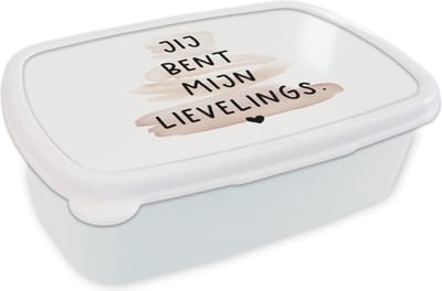 Broodtrommel Wit - Lunchbox - Brooddoos - Quotes - Spreuken - Relatie - Jij bent mijn lievelings - 18x12x6 cm - Volwassenen