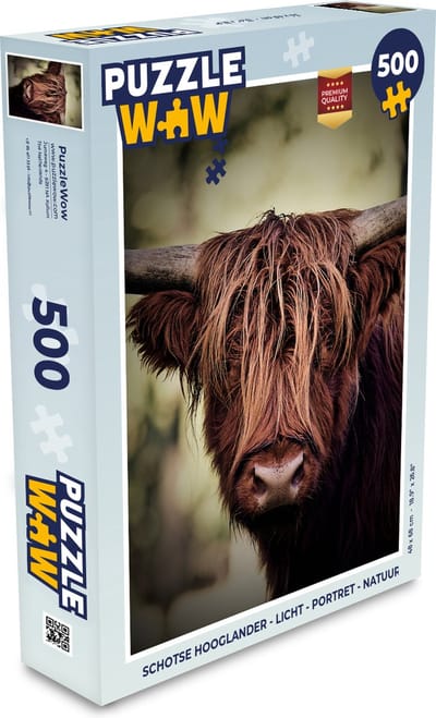Puzzel Schotse hooglander - Licht - Portret - Natuur - Legpuzzel - Puzzel 500 stukjes