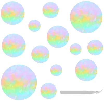 Dailygoods- Raamstickers 39 Stuks - Prismatische Decoratie - Antibotsingsstickers - Herbruikbaar - Eenvoudig aan te brengen - PVC Materiaal - Raamdecoratie