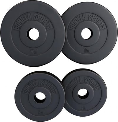 Gorilla Sports Gewichtsschijven 30 kg - Olympisch - 2 x 5 + 2 x 10 kg - Kunststof - 50 mm