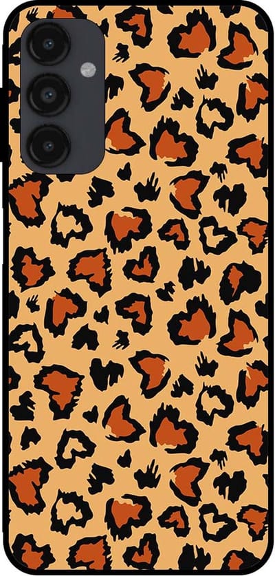 Smartphonica Telefoonhoesje voor Samsung Galaxy A14 met tijgerprint - backcover met panterprint - Bruin geschikt voor Samsung Galaxy A14