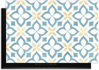 KitchenArt - Deep Floral Cross - Inductie Beschermer - 90x50 cm - Kookplaat Beschermer - Luxe Afdekplaat Inductieplaat - Anti-slip & Oprolbaar - Beschermmat Inductiekookplaat