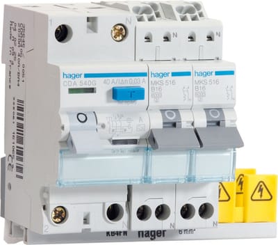 Hager VISION-inbouwunit met StroomonderbrekerS - VKS02COMBI - E32BC