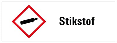 Stikstof GHS tekststicker 400 x 150 mm