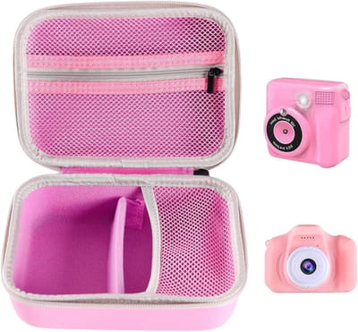 Kindercamera tas voor digitale camera's, instant-camera's en accessoires, veilig en draagbaar voor kinderen, ideaal voor opbergen en reizen