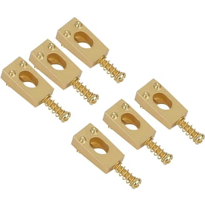 6 Stuks Gitaarbrug Zadel Messing Snaarzadels Vervanging Elektrische Gitaar AccessoiresGoud goud