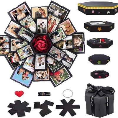 Foto box - Explosion box - Explosie foto doos - Mystery gift box - Cadeau doos – Fotocadeau – Knutselen – Geschenkdoos – Valentijnsdag - LOUZIR
