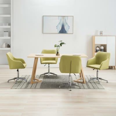 vidaXL Eetkamerstoelen 4 st draaibaar stof groen