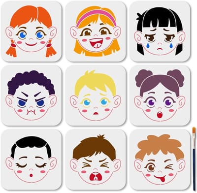 Dailygoods- Sjablonenset 9 Stuks - Emotionele Ontwerpen