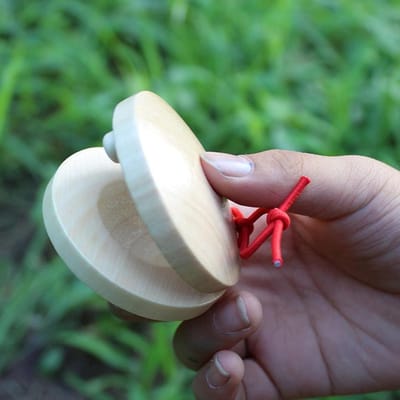 Houten Castagnetten - Ritmespeelgoed - Muziekonderwijs - Duurzaam hout - 6 x 6 x 2 cm - Natuurlijk