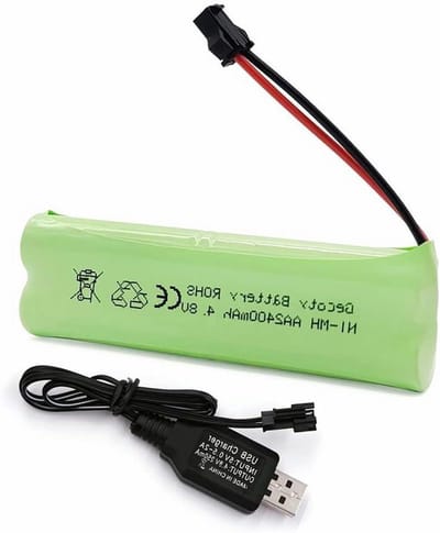 Oplaadbare Batterij - AA Accupack - Afstandsbediening Gebruik - 4.8V 2400mAh Capaciteit - 100 x 28.5 mm - Zwart
