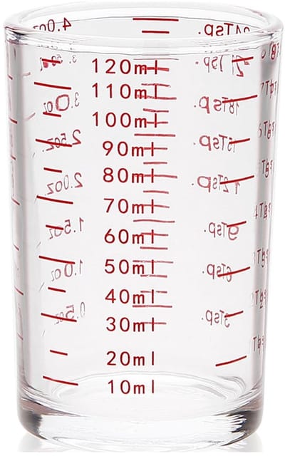 Allecto - Maatbeker Shotglas - 120 ml - Perfect voor Cocktails - Transparant - Kleine Shotglazen - Ideaal voor Bar en Keuken - Set van 1