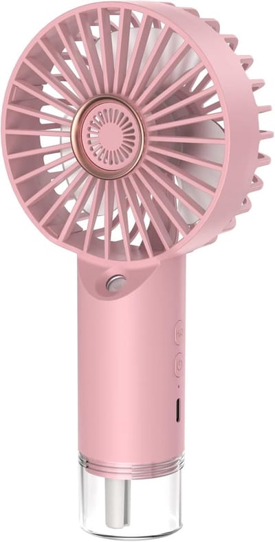 VHV - Mini ventilator met mistfunctie - handventilator USB oplaadbaar - draagbare verkoeler USB oplaadbaar met mistfunctie roze - voor camping, kantoor, reizen en warme dagen