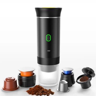 Klikkopers® - Draagbare koffiemachine 3 in 1 - 120 ML Oplaadbaar - Draagbaar koffiezetapparaat - Camping gadget