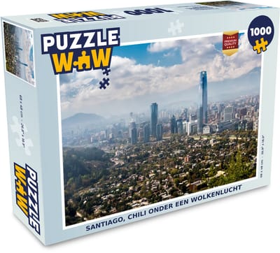 Puzzel Santiago, Chili onder een wolkenlucht - Legpuzzel - Puzzel 1000 stukjes volwassenen