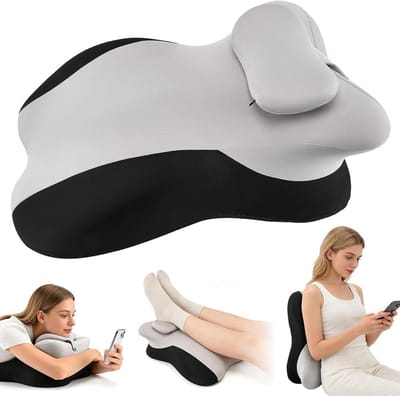 Ergonomisch Leeskussen - Wigkussen Bed - Ontspanning en Ondersteuning - Traagschuim Met Hoes - 58 x 38 x 23 cm