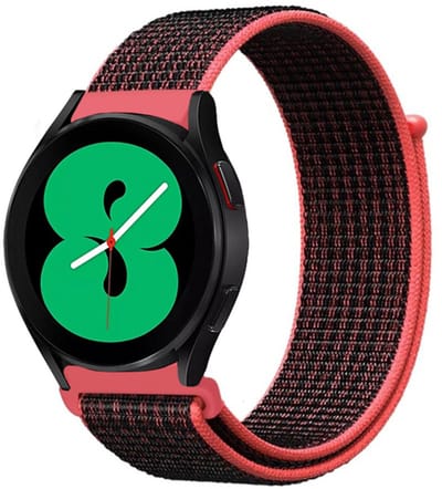 By Qubix - Sport Loop nylon bandje - Roze/zwart - Geschikt voor Xiaomi Redmi Watch 5 Active / Redmi Watch 5 Lite
