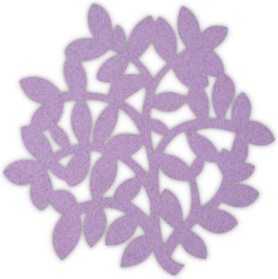 Takjes en bladeren vilt onderzetter - Lila - 6 stuks - ø 10 cm - Tafeldecoratie - Glas onderzetter - Cadeau - Woondecoratie - Woonkamer - Tafelbescherming - Onderzetters Voor Glazen - Keukenbenodigdheden - Woonaccessoires - Tafelaccessoires