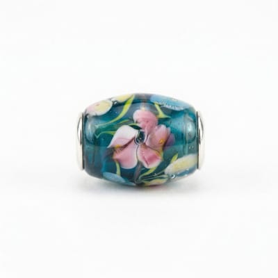 Quiges - Glazen - Kraal - Bedels - Roze -bloem - onder - de - water - Bead Past op alle bekende merken - armband