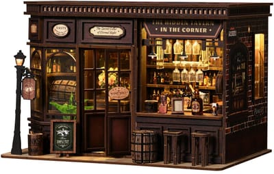 Corner bar - 3D Puzzel met Handleiding - DIY - Miniatuur Modelbouw Hout Kinderen en Volwassenen - Houten bouwpakket - Assemblr