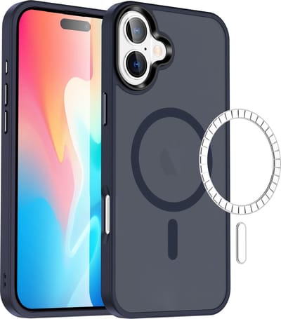 Casify Matte Hoesje geschikt voor MagSafe iPhone 16 Plus Hoesje - Mat Donkerblauw