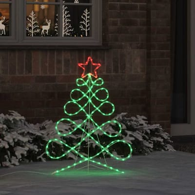 vidaXL - Licht - in - de - vorm - van - een - kerstboom - Multikleur - 80 - x - 56 - cm - PVC