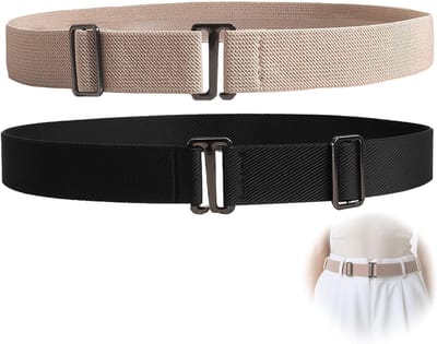 Dames elastische riem zonder gesp, verstelbare stretchriem voor jeans en jurken, comfortabel en flexibel accessoire voor elke gelegenheid
