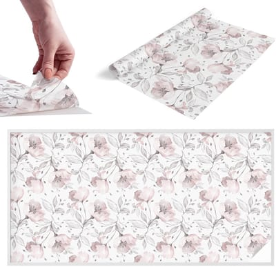 Tulup Raamfolie Anti inkijk - Rozenblaadjes Melkglas Folie - 200x100 cm - Zwart-wit Anti inkijk Raamfolie Glas in Lood - Zonwerende Raamfolie - Voor de slaapkamer, woonkamer en hal. - Privacy Folie Raam Glas in Lood