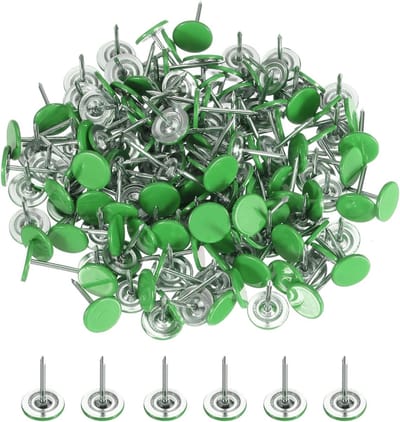 Decoratieve Punaises - Platte Kop Pinnen - Kantoor Organisatie - Duurzaam Metaal - 17mm Lengte - Groen