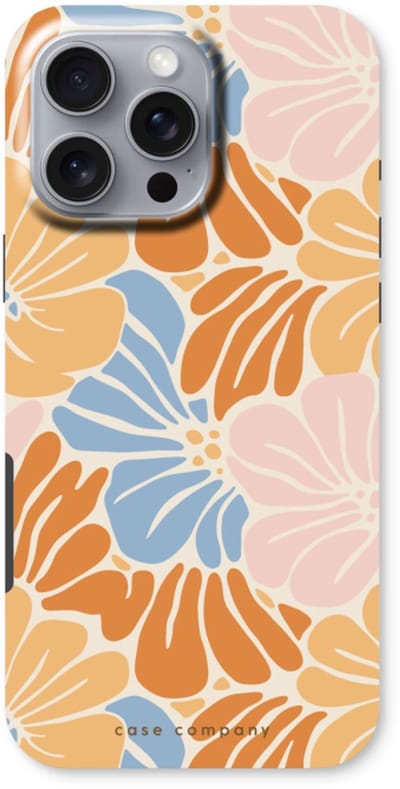 Case Company® - Hoesje geschikt voor iPhone 16 Pro Max hoesje - Flowers Pattern 2 - Tough Case - Maximale Bescherming alle Kanten en Schermrand