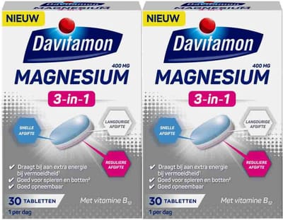 Davitamon Magnesium 3 in 1 - 2 x 30 tabletten - Voordeelverpakking