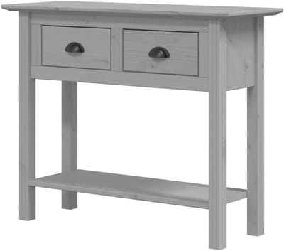 vidaXL Wandtafel BODO 90x34,5x73 cm massief grenenhout grijs, banktafel, bijzettafel, wandtafel voor de gang, haltafel, gangtafel