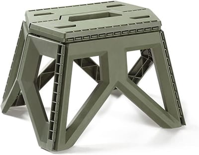 Campingstoel - Vouwstoel - Kampeerstoel - Visstoel - Opklapbare Kruk Van 24 Cm - Draagbaar, Robuust, Antislip, Gemaakt Van Kunststof - Voor Buiten - Ideaal Voor Kamperen, Wandelen, Vissen En BarbecueëN - Groen