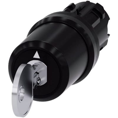 Siemens 3SU10005BL110AA0 3SU1000-5BL11-0AA0 Sleutelschakelaar Kunststof frontring Sleutel Zwart 2 x 45 ° Sleutel-ontgrendeling 1 stuk(s)