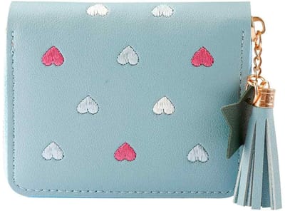 longziming -Schattige Hartenportemonnee voor Meisjes - Kinderportemonnee met Ritsvak + Metalen Dameskaartenportemonnee - Perfect voor Geschenken