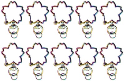 Dailygoods- Sleutelhangers 10 stuks - Bloemvormige Sleutelhanger - Karabijnhaak - Zinklegering - Roestbestendig - Lichtgewicht en duurzaam - Sleutelring