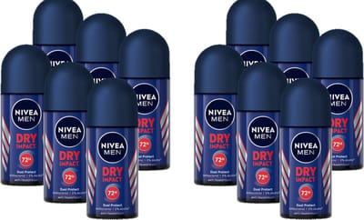 Nivea Deo Roll On For Men Dry Impact - 50 ml - Voordeelverpakking 12 stuks