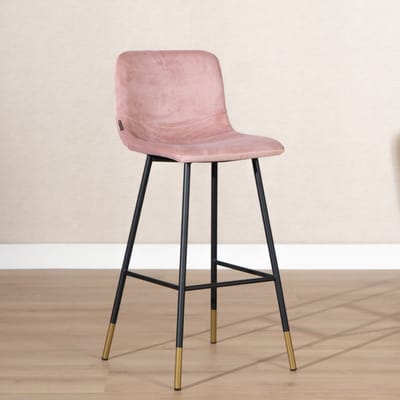 Bronx71® Velvet barkruk Mikky roze 65-78 cm - barstoel
