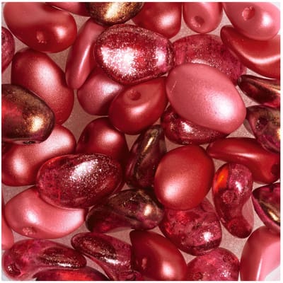 Glaskralen-Meng "Lili Petal Deluxes" - Rood